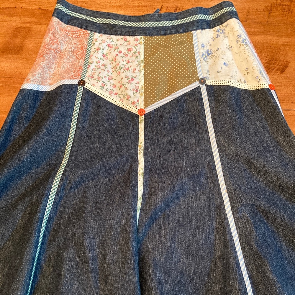 Anthro Bica Cheia Gored Denim Skirt Size 2